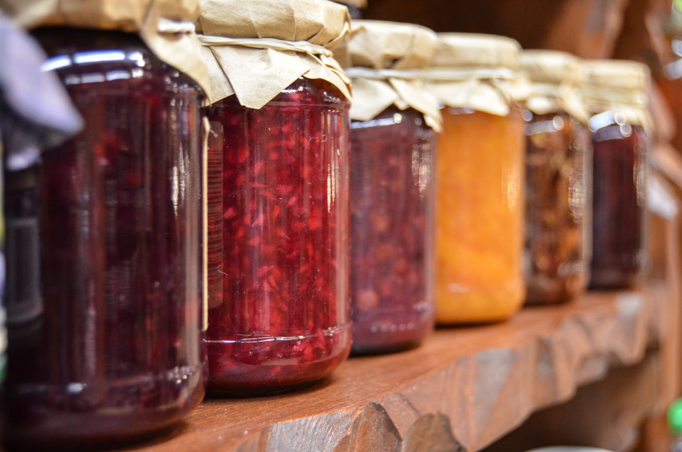 a range of jam jars